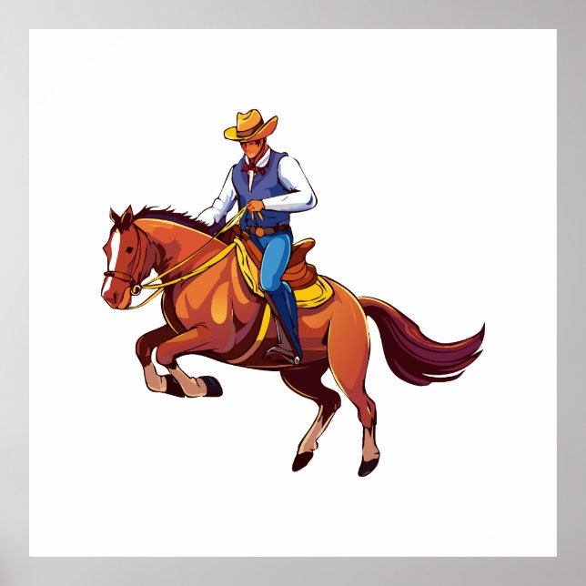 Bucking horse with the man poster (Front)