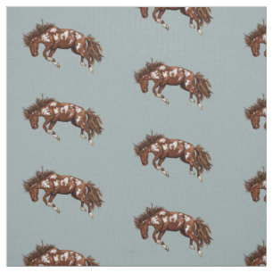 Bucking paint horse fabric