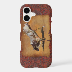 Bucking Rodeo Bull on faux Parchment Designer Gift