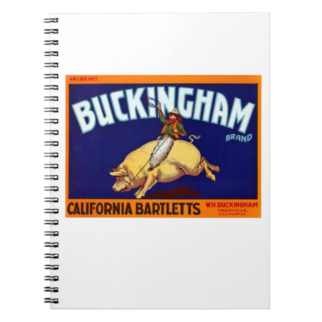 Buckingham Brand California Bartletts Notebook (Front)