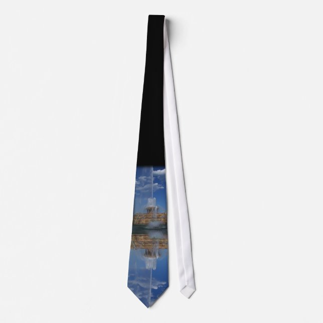 Buckingham Fountain  Black Necktie (Front)