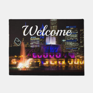 Buckingham Fountain Chicago Welcome Doormat