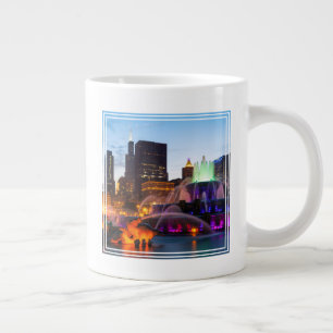 Buckingham Fountain Lit At Night Large Coffee Mug