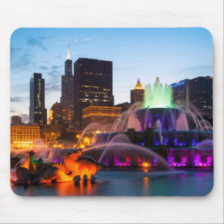 Buckingham Fountain Lit At Night Mouse Pad