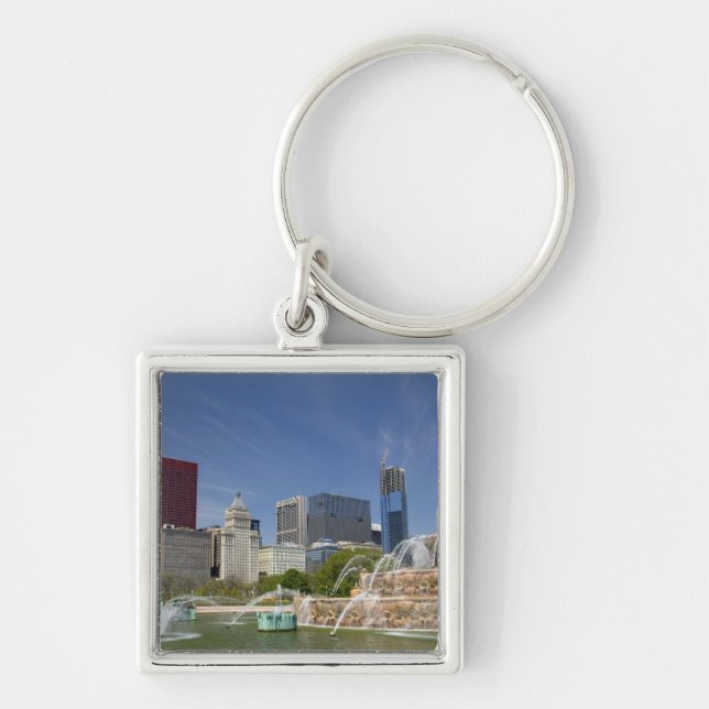 Buckingham Fountain located in Grant Park, 2 Keychain (Front)