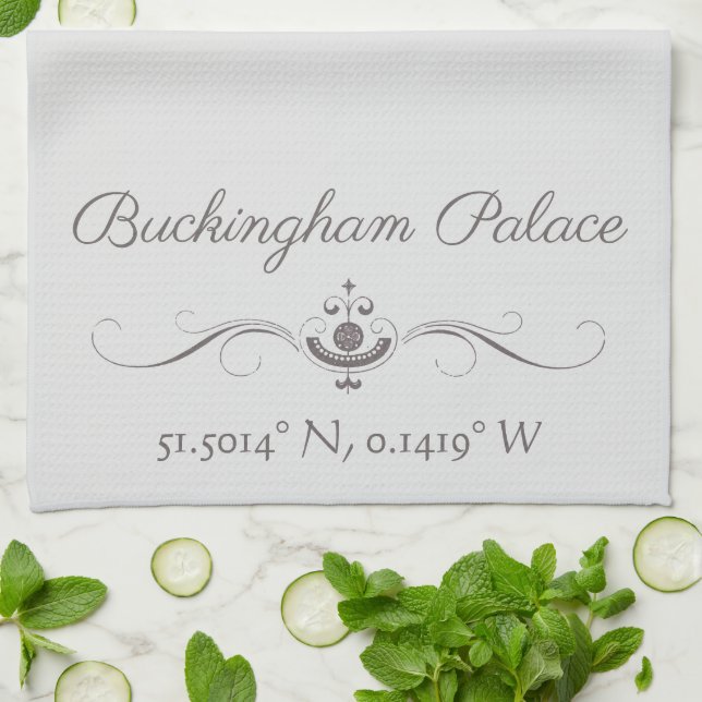 Buckingham Palace Latitude and Longitude  Kitchen Towel (Folded)