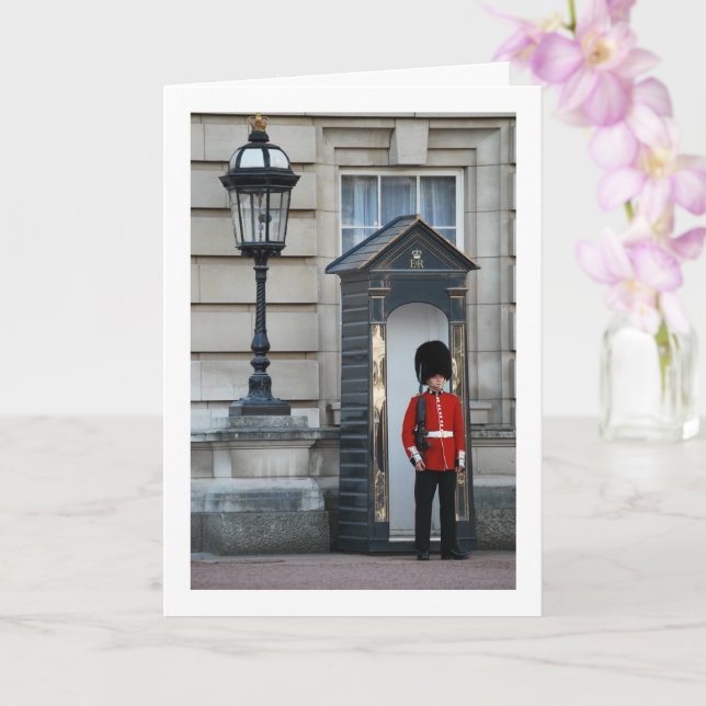 Buckingham Palace Queen's Guard at Sentry Box Card (Orchid)