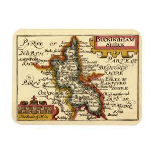 Buckinghamshire County England Old Antiquarian Map Magnet