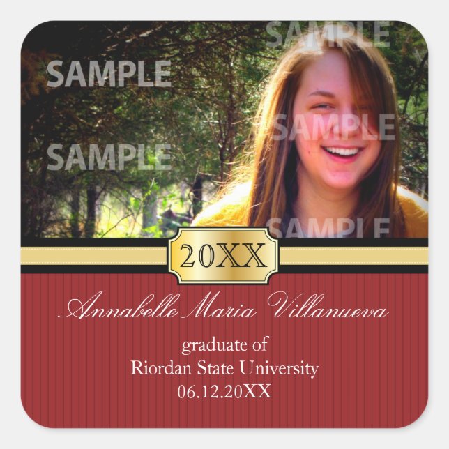 Buckle Band Graduation Announcement Sticker (Front)