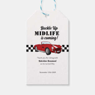 Buckle Up Funny Midlife Car 50th Birthday Gift Tags
