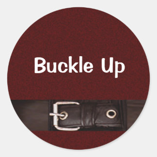 Buckle Up Mates Classic Round Sticker