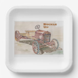 Buckle Up Paper Plate
