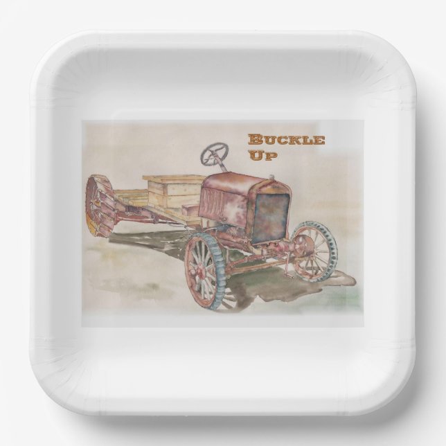 Buckle Up Paper Plate (Front)
