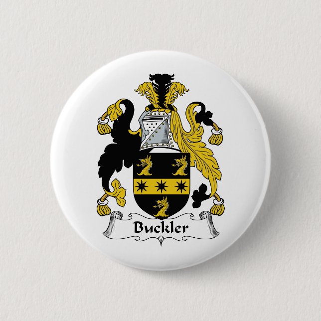 Buckler Family Crest 2 Inch Round Button (Front)