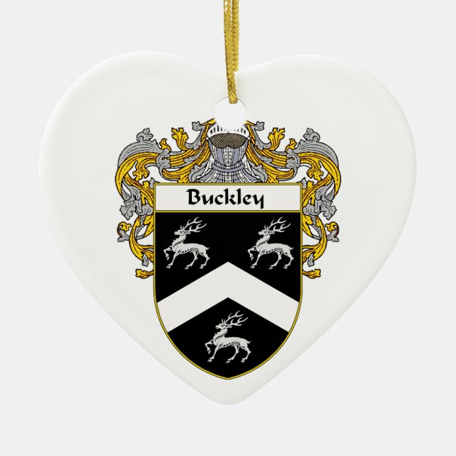 Buckley Coat of Arms/Family Crest Ceramic Ornament (Front)