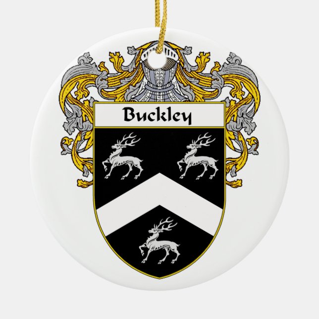 Buckley Coat of Arms/Family Crest Ceramic Ornament (Front)