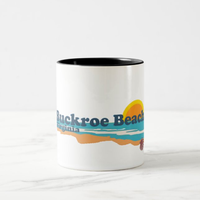 Buckroe Beach. Two-Tone Coffee Mug (Center)