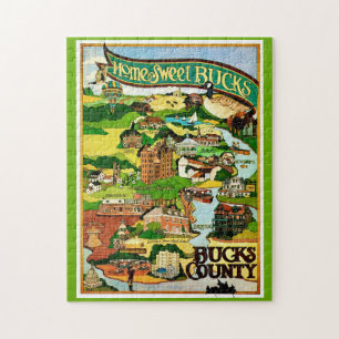 Bucks County PA 11x14 Postcard Jigsaw Puzzle