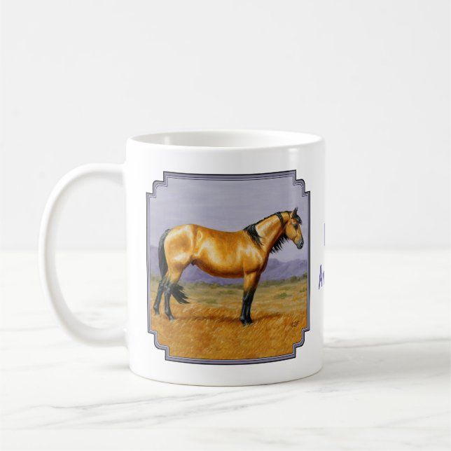 Bucksin Wild Horse Mustang Stallion Coffee Mug (Left)