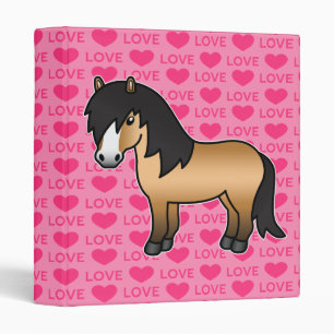Buckskin Cartoon Shetland Pony Binder