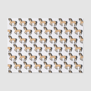 Buckskin Cute Cartoon Trotting Horse Pattern Tissue Paper