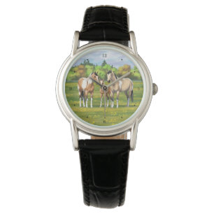 Buckskin Dun Pinto Paint Horses In Summer Pasture Watch