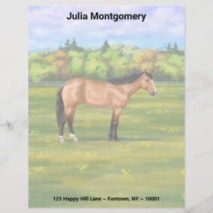 Buckskin Dun Quarter Horse Letterhead