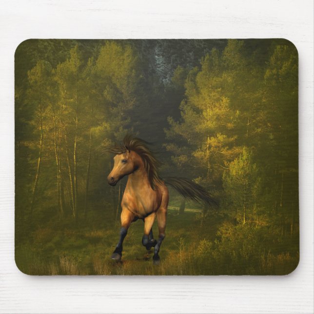 Buckskin Horse in the Forest Mousepad (Front)