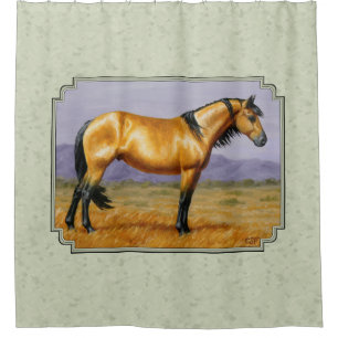 Buckskin Horse Mustang Stallion Sage Green
