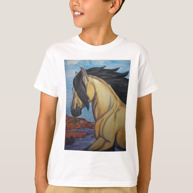 Buckskin Mustang in the canyon T-Shirt (Front)