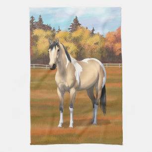 Buckskin Pinto Dun Paint Horse Staillion Kitchen Towel