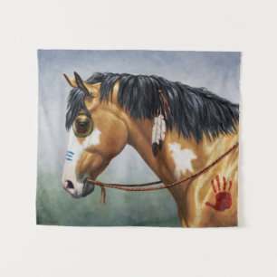 Buckskin Pinto Native American War Horse Tapestry