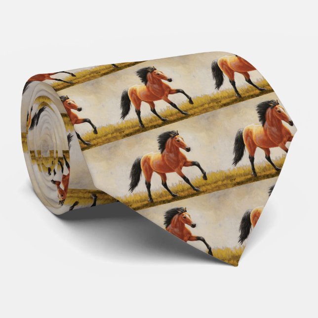 Buckskin Running Horse Tie (Rolled)