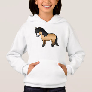 Buckskin Shetland Pony Cute Cartoon Illustration