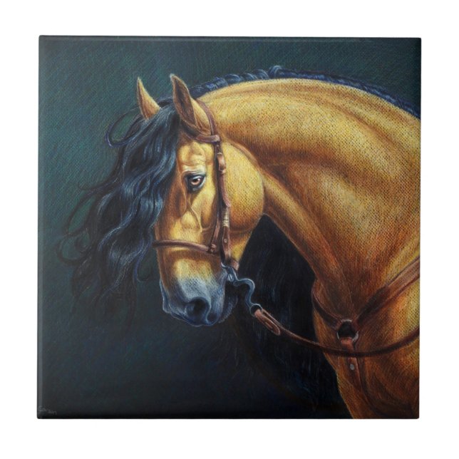 Buckskin Stallion Tile (Front)