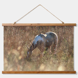 Buckskin Tobiano Grazing in Morning Sun Photo Hanging Tapestry