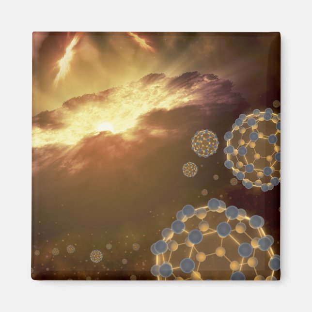 Buckyballs floating in interstellar space magnet (Front)