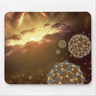 Buckyballs floating in interstellar space mouse pad