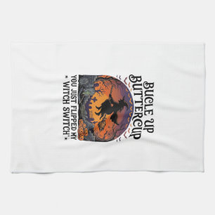 Bucle Up Buttercup Witch Switch Halloween Broom Pu Kitchen Towel