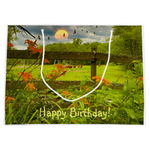 Bucolic Sunset Pasture Large Gift Bag