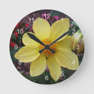 Bud and flower round clock