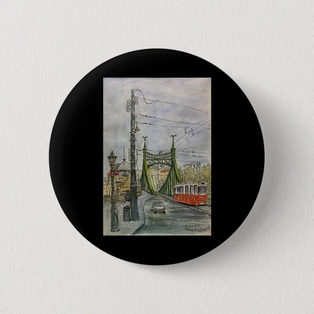 Budapest  2 inch round button (Front)
