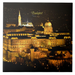 Budapest at Night Tile