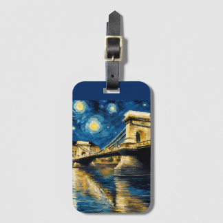 Budapest  by a  starry  night  luggage tag