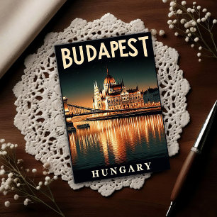 Budapest by Night – A Vintage Travel Postcard