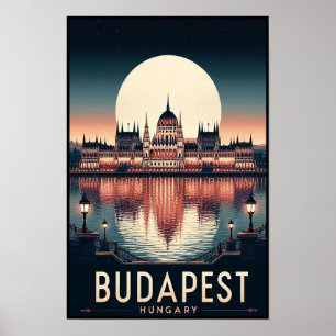 Budapest by Night – A Vintage Travel Poster