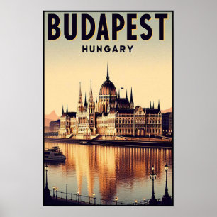 Budapest by Night - Une affiche Vintage voyage