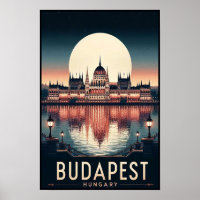 Budapest by Night - Une affiche Vintage voyage