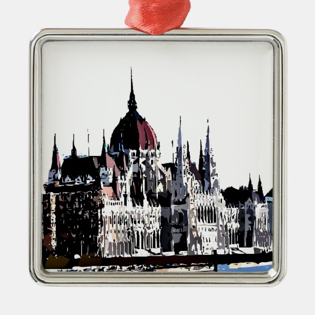 Budapest castle metal ornament (Front)