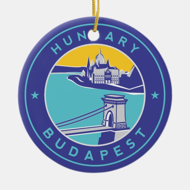 Budapest Ceramic Ornament (Front)